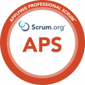 Applying Professional Scrum (APS) badge