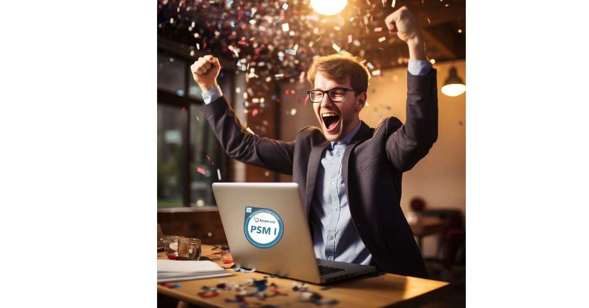 Celebrating passing the PSM I assessment